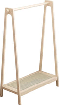 Garment Rack 2-in-1 Clothes Rack With Hanging Rod And Shelves, Bamboo Clothing Rack For Hanging Clothes, Freestanding Coat Rack For Bedroom And Living Room, Large Capacity Clothes Or(Size:65X36X154CM)