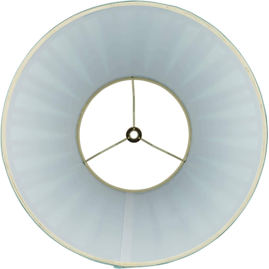 Set of 2 Hardback Pleat Empire Lamp Shade (Pre-Assembled) s Turquoise Blue Large 7' Top x 14' Bottom x 11' High Spider with Replacement Harp and Finial Fitting - Springcrest