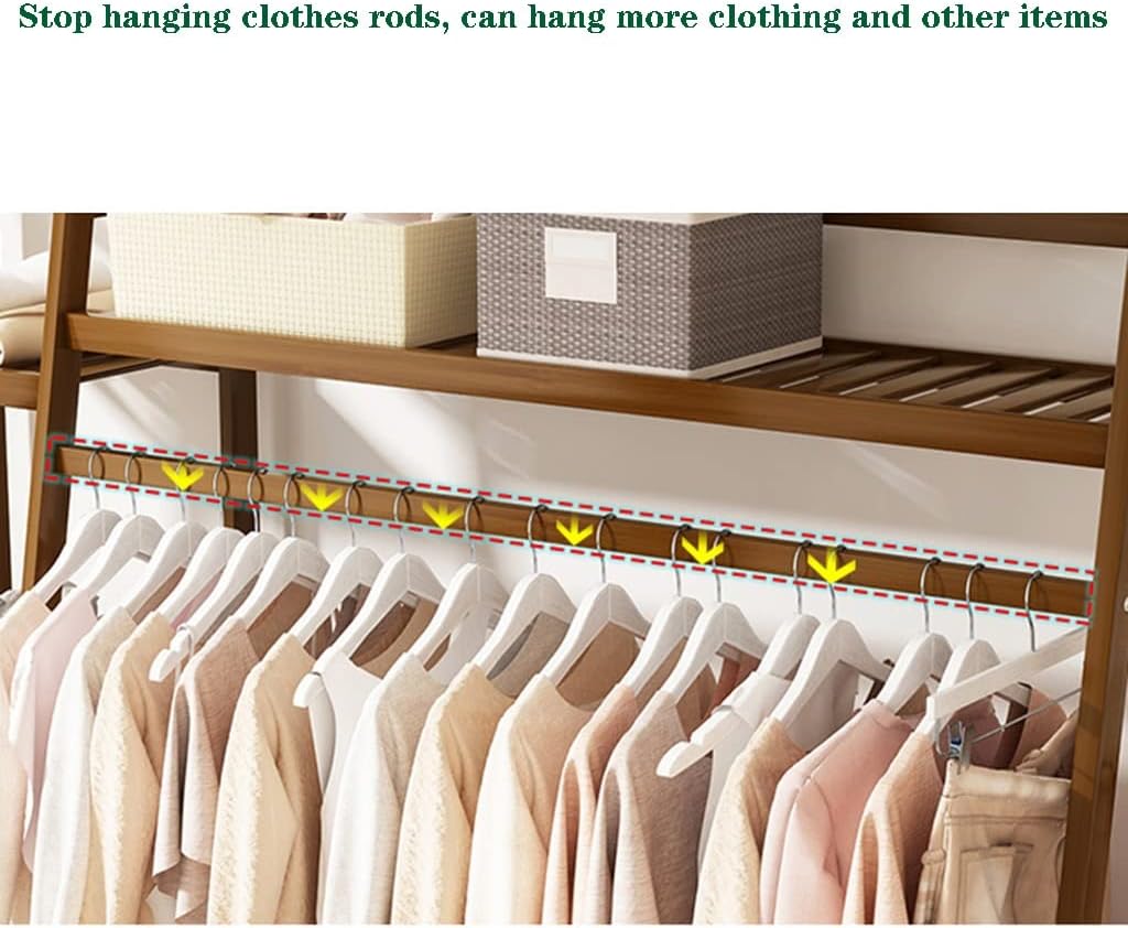 Plant Coat Rack, Bamboo Garment Rack with Storage, in Home Laundry Office, Corner Clothes Hanging Rack,100 * 42 * 140cm
