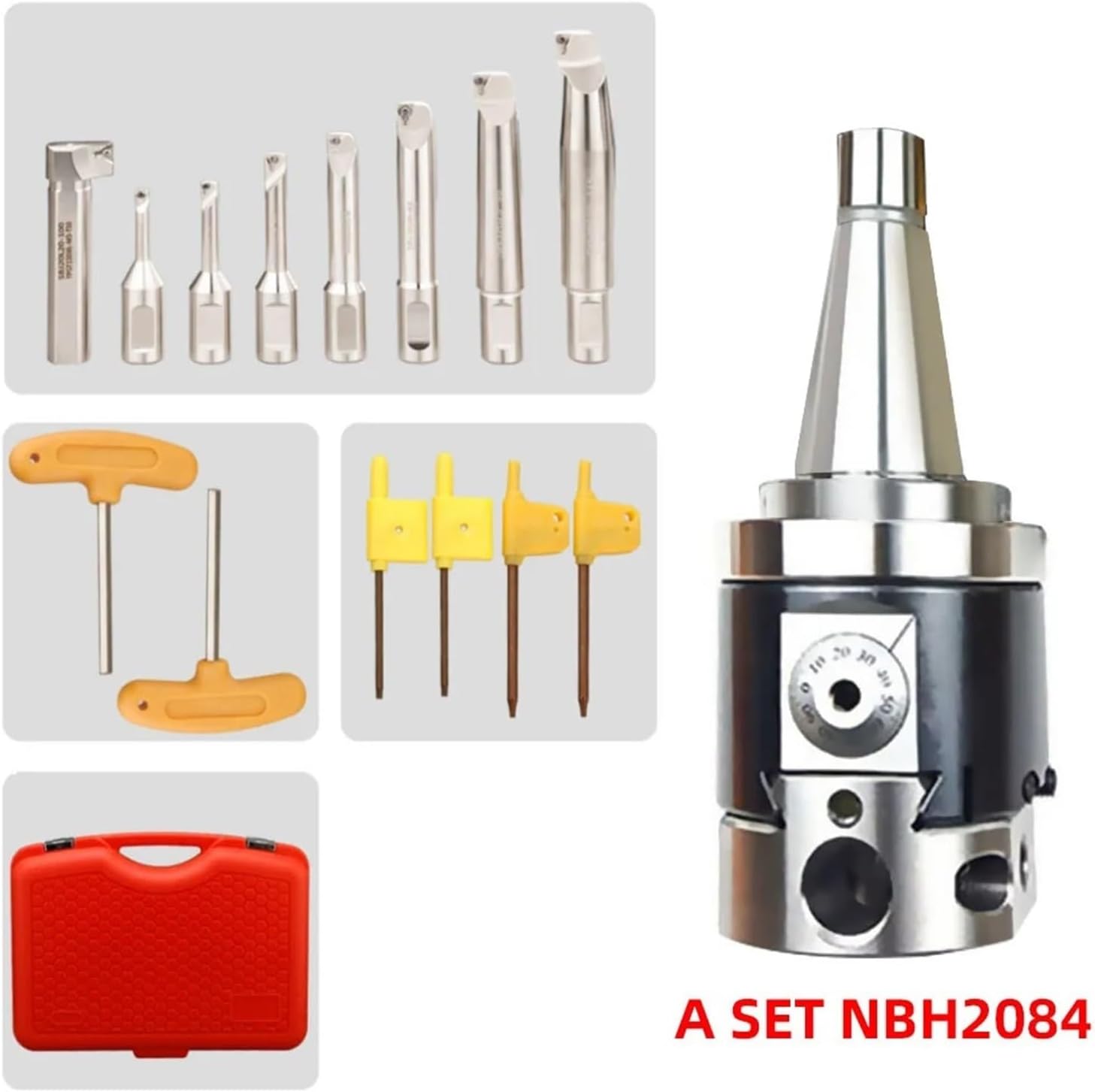 NBH2084 Set Boring Head Boring Tool Suit Boring Head NBH BT30 BT40 BT50 NT30 NT40 NT50 R8 Tool Handle Boring Bar Boring Tool Set(BT30 Tool Handle)