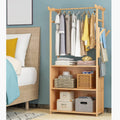 Coat Rack, Clothes Rack Bamboo Garment Racks With 2-Tier Bottom Shelves Heavy Duty Portable Clothes Organizer Rack Freestanding Clothing Rack For Hanging Clothes