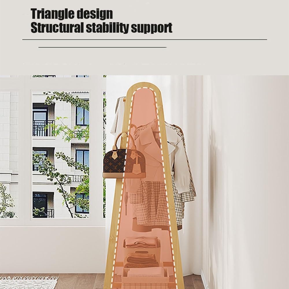 Slide Out Pants Rack Closet Hanger Bar Pull Trousers Tie Belts Scarf Racks Top Mounted Wardrobe Clothes for Closet Retractable,Bamboo Garment Rack Freestanding Clothes Hanging Rack Bamboo Co