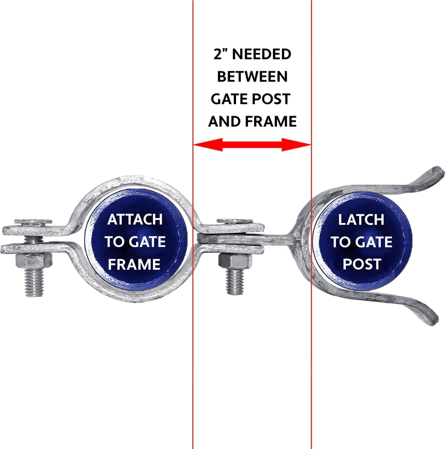 1-5/8' x 4' Galvanized Chain Link Fork Latch for Gates with Padlock Hole - Case of 25