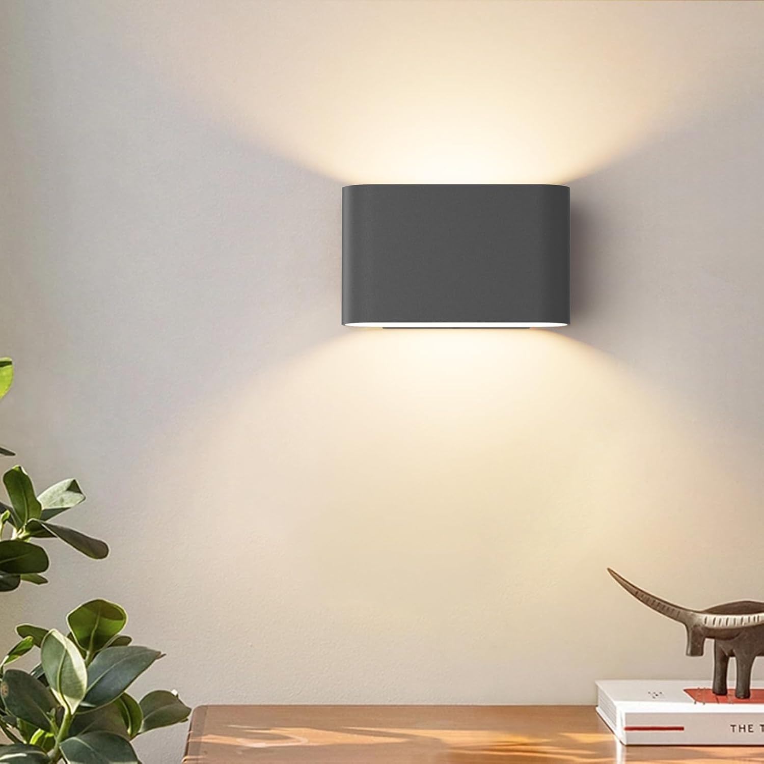 Aipsun Black Modern LED Wall Sconces 4 Packs Indoor Wall Lights Hardwired Up and Down Wall Mount Light for Living Room Bedroom Hallway Corridor Conservatory Warm White 3000K(with G9 Bulbs)