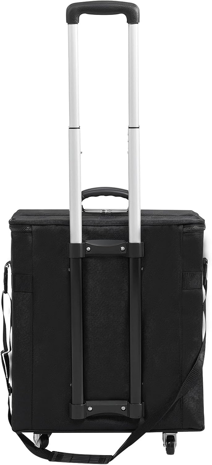 Glasses Case, 180 Slots Eyeglasses Storage Trolley Case with 4 Wheels, Portable Eyewear Organizer with 12 Independent Trays and Retractable Pull Rod, Eyeglass Storage Organizer for Storing Glasses