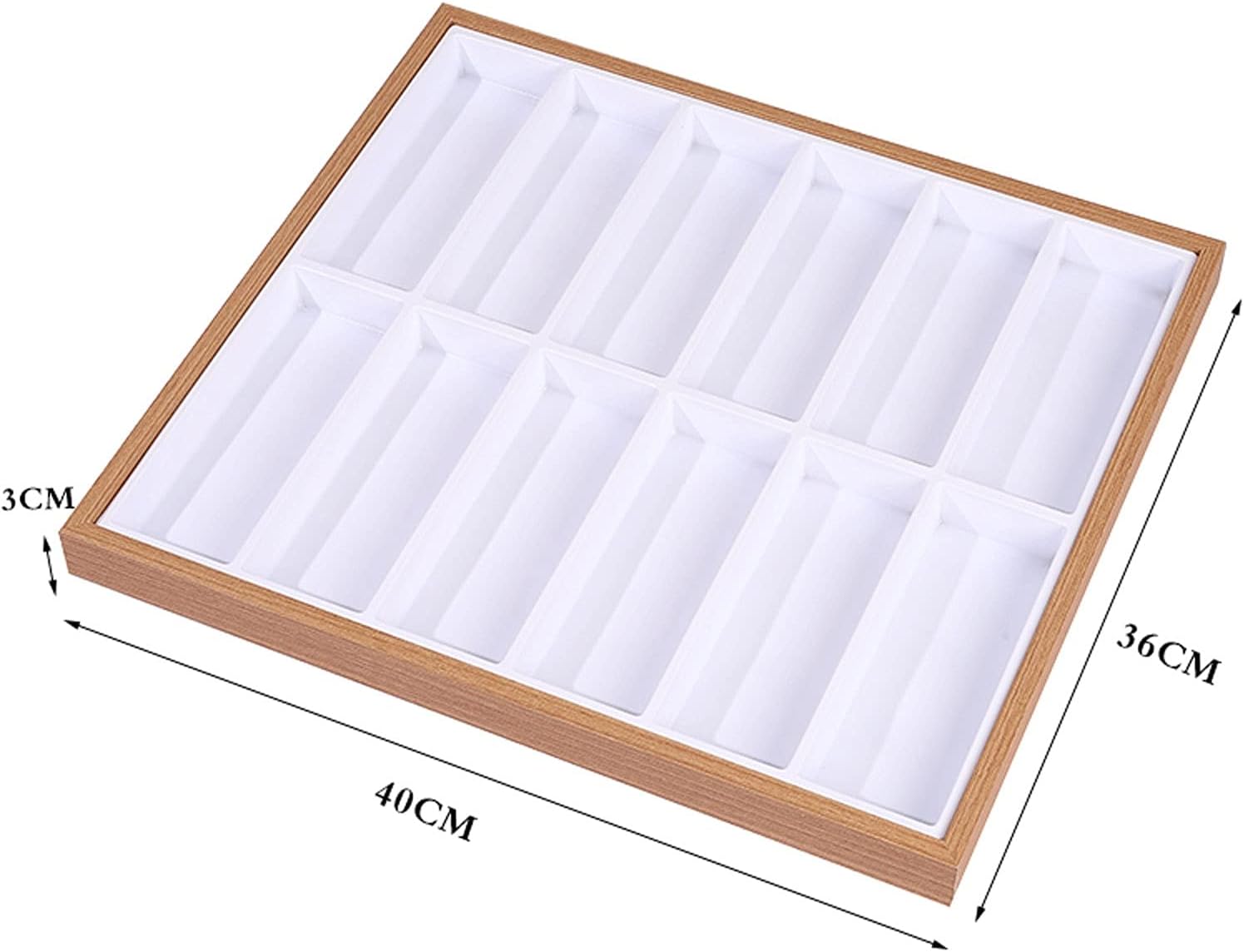 Eyeglass Displays Wooden 7/12/18 Compartments Eyeglass Display Organizer Open Top Eyeglasses Sunglass Storage Case Box Eyewear Tray Stand Display Risers(M)