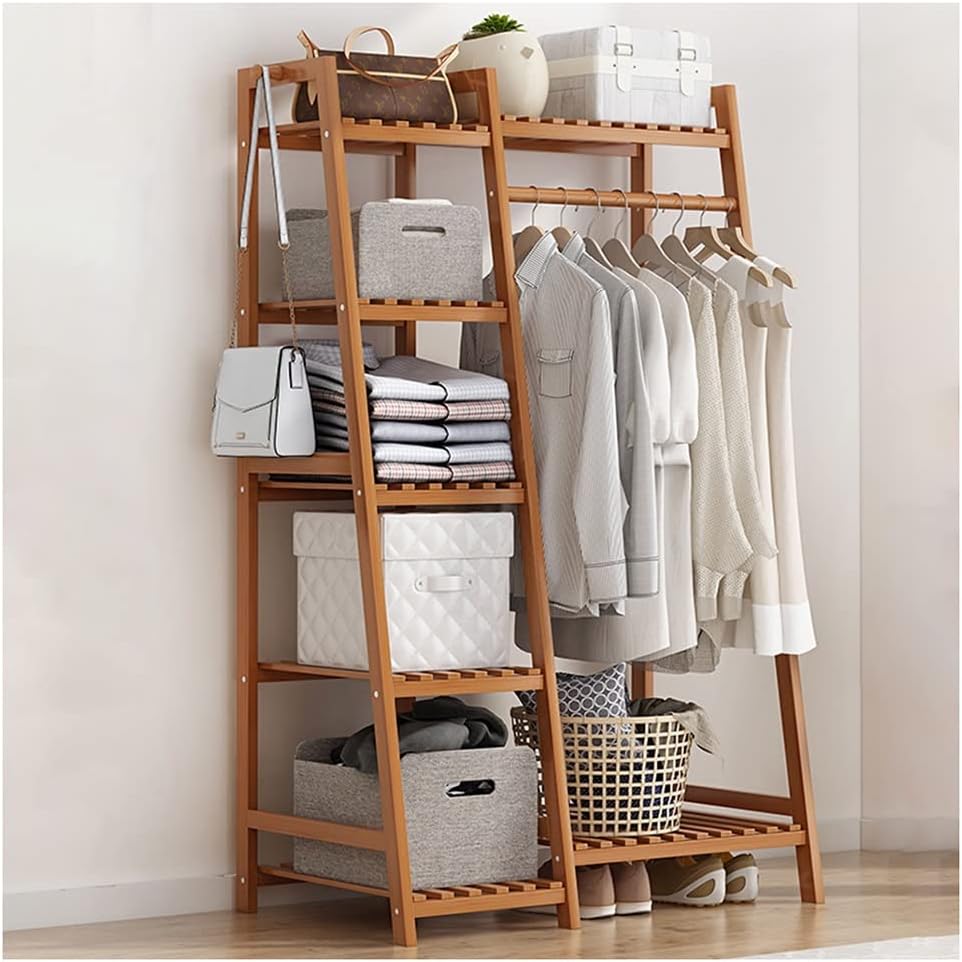Garment Rail Shoe Bench Coat Stand Rack Hanger Clothing Racks Bamboo Garment Rack For Hanging Clothes Heavy Duty Rack With Shelves And Shoe Clothing S