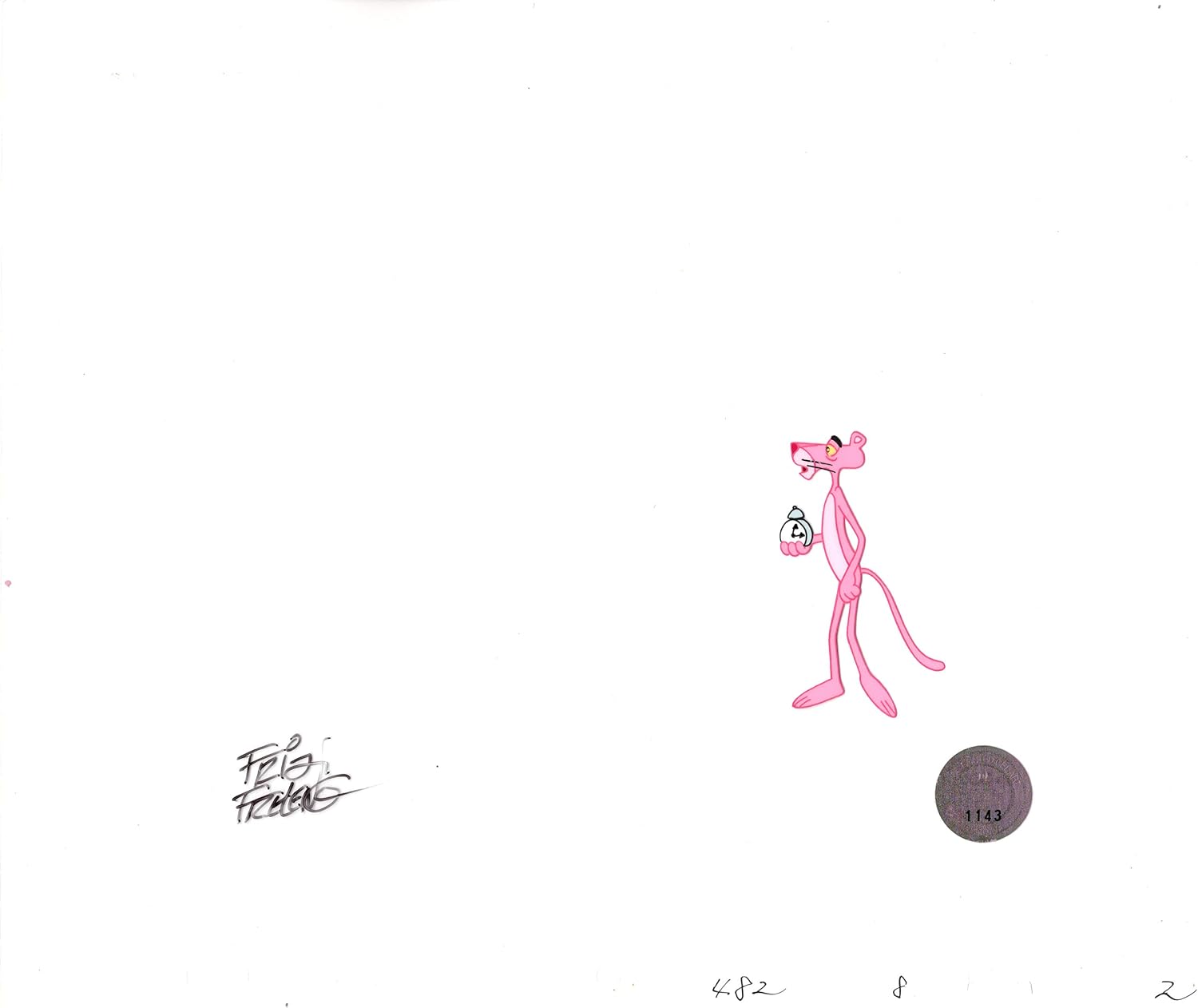 PP Pink-lined Friz Freleng SIGNED Production Animation Cel 1975 DePatie Freleng pw