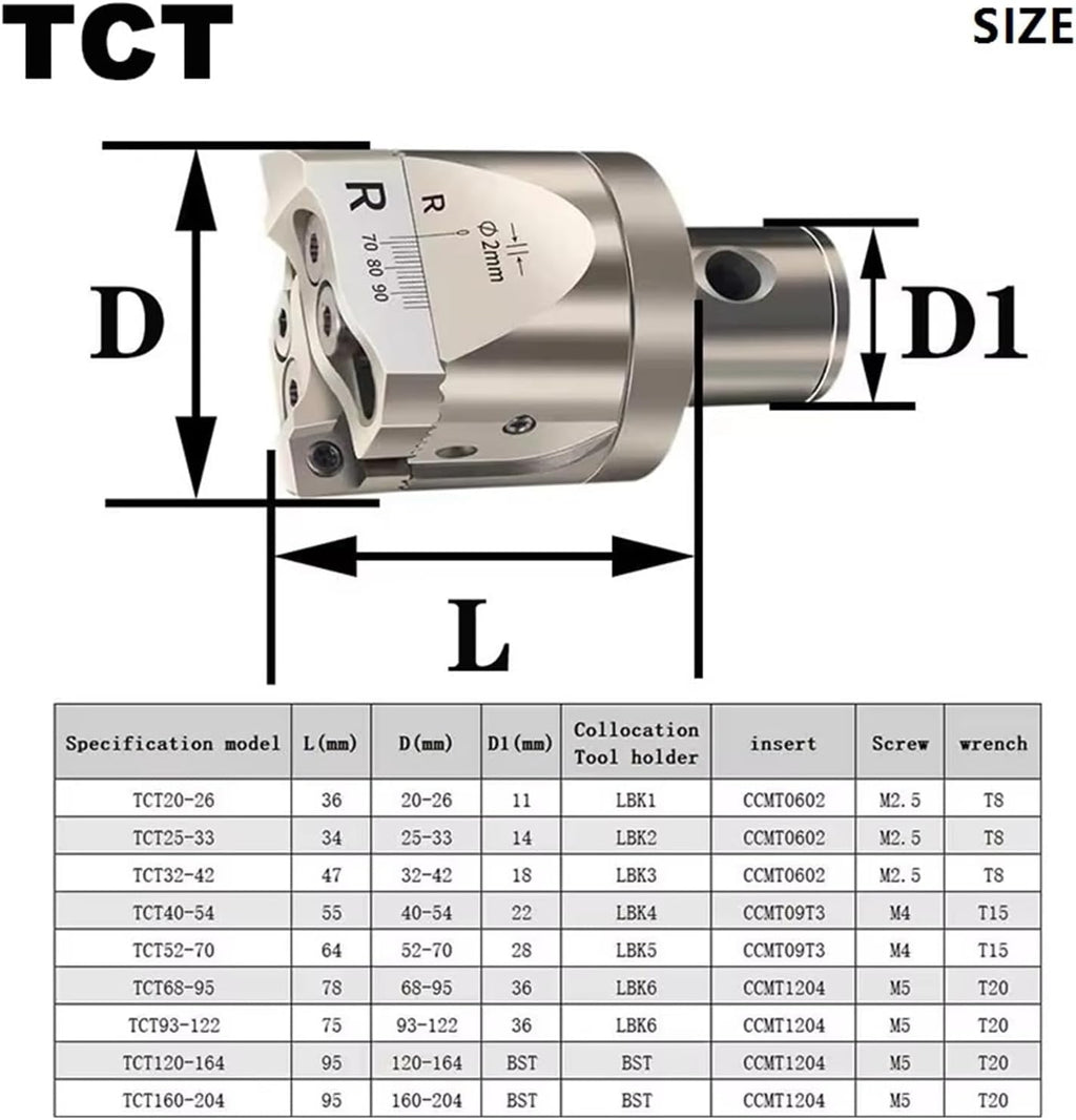Double Edged Boring Tool 1pcs Adjustable Double-edged RBH TCT 25-33 32-42 40-55 68-92 BT30 BT40 LBK Rough Boring Head Twin-bit Tool(RBH 52-70 (LBK5))