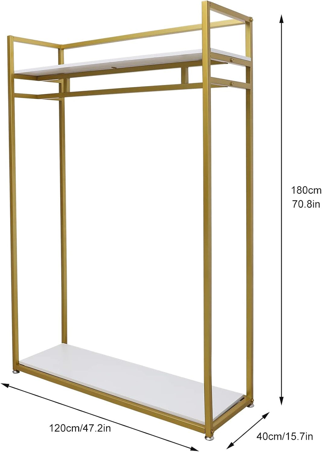 71' Clothing Store Garment Rack with Shelves,Wedding Dress Rack Clothes Retail Display Rack Heavy Duty Commercial, Studio Boutique Racks Shoes Bags Clothes Organizer