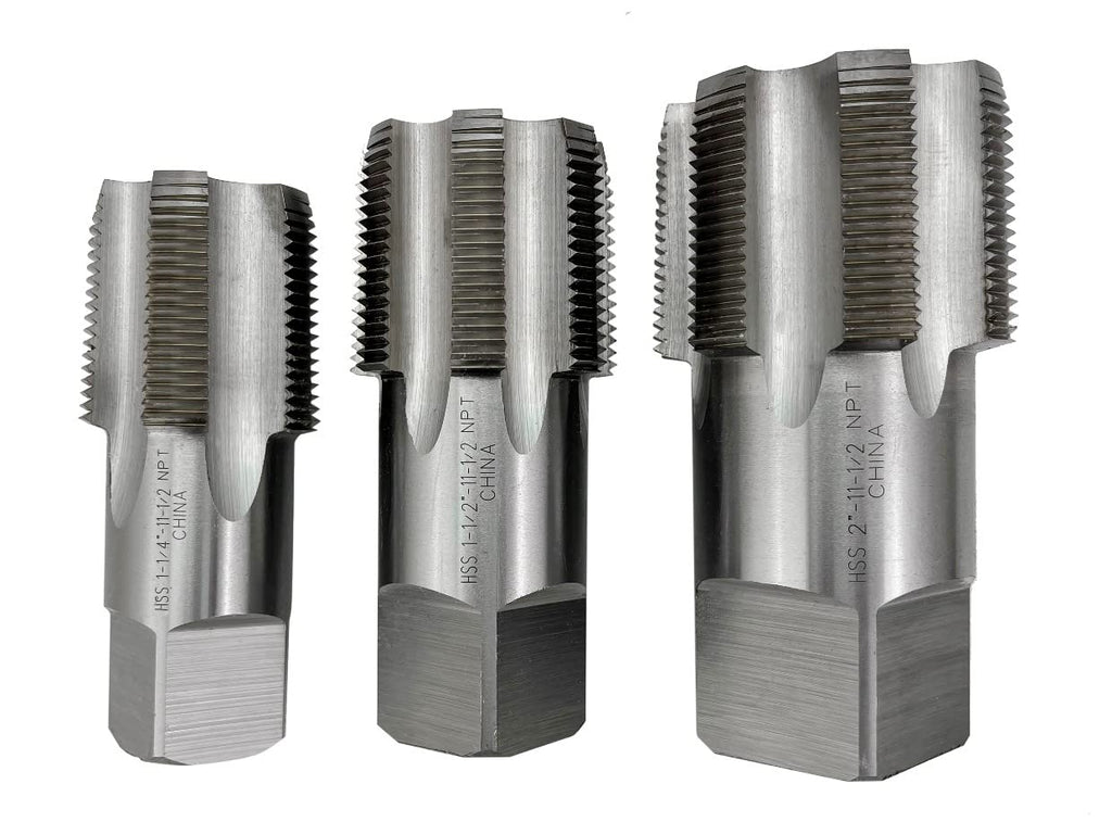 HHIP 1011-3303 3 Piece NPT Taper Pipe Tap Set, 1-1/4~2 Inch