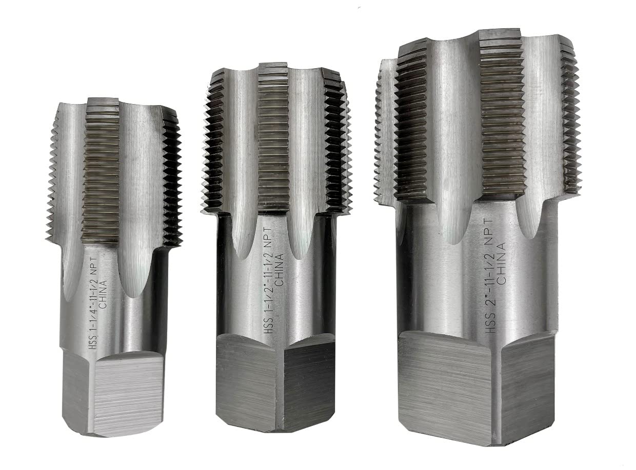 HHIP 1011-3303 3 Piece NPT Taper Pipe Tap Set, 1-1/4~2 Inch