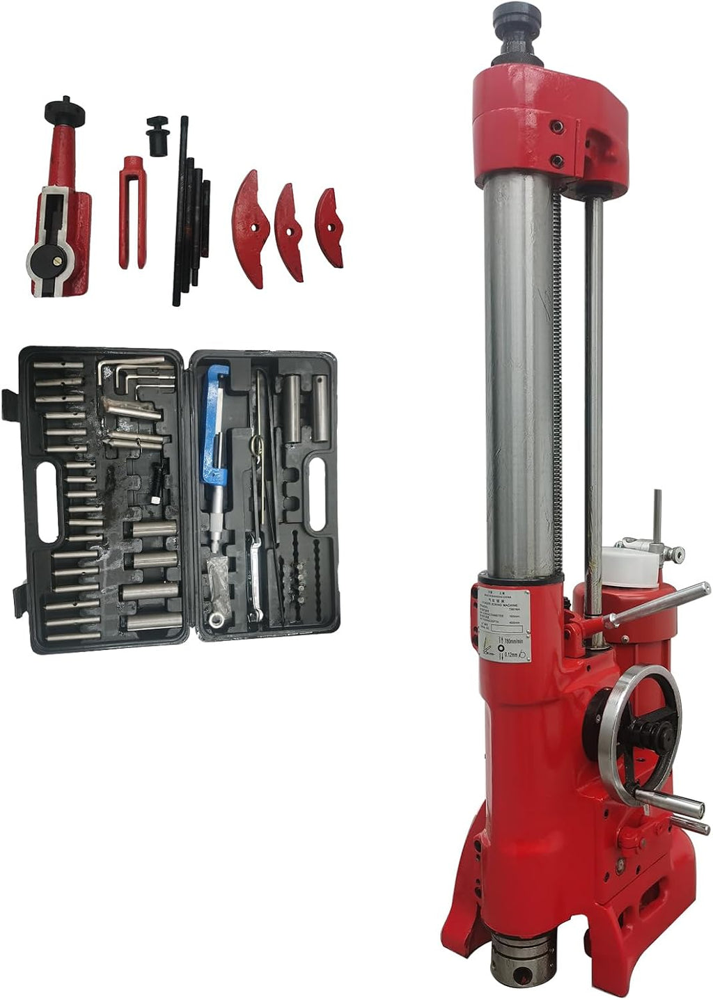 T8016A 220V Single-Phase Cylinder Boring and Honing Machine, 0.25kW 1400RPM Motor, 3.0-6.5in Boring Range 400mm Depth for Auto and Tractor Engine Rebuilding