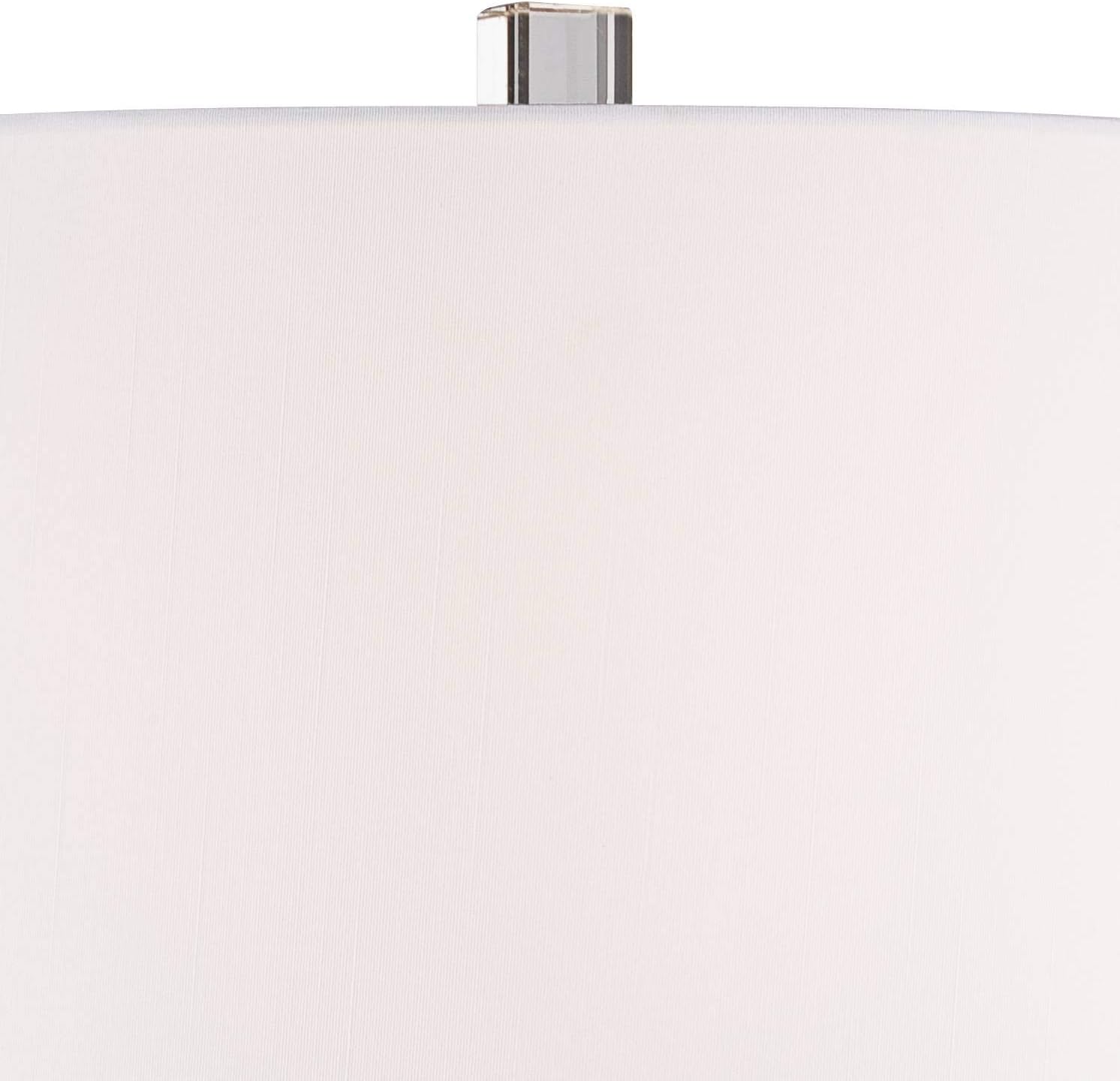 Barnes and Ivy Iris Asian Chinese Jar Style Table Lamps 28' Tall Set of 2 Blue Porcelain Crystal Geneva White Fabric Drum Shade Decor for Living Room Bedroom House Bedside Nightstand Home