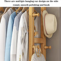 Coat Tree Freestanding Bamboo Wood Garment Rack, Corner Clothes Hanging Rack, 50 * 36 * 162cm, Space Saver (Brown)