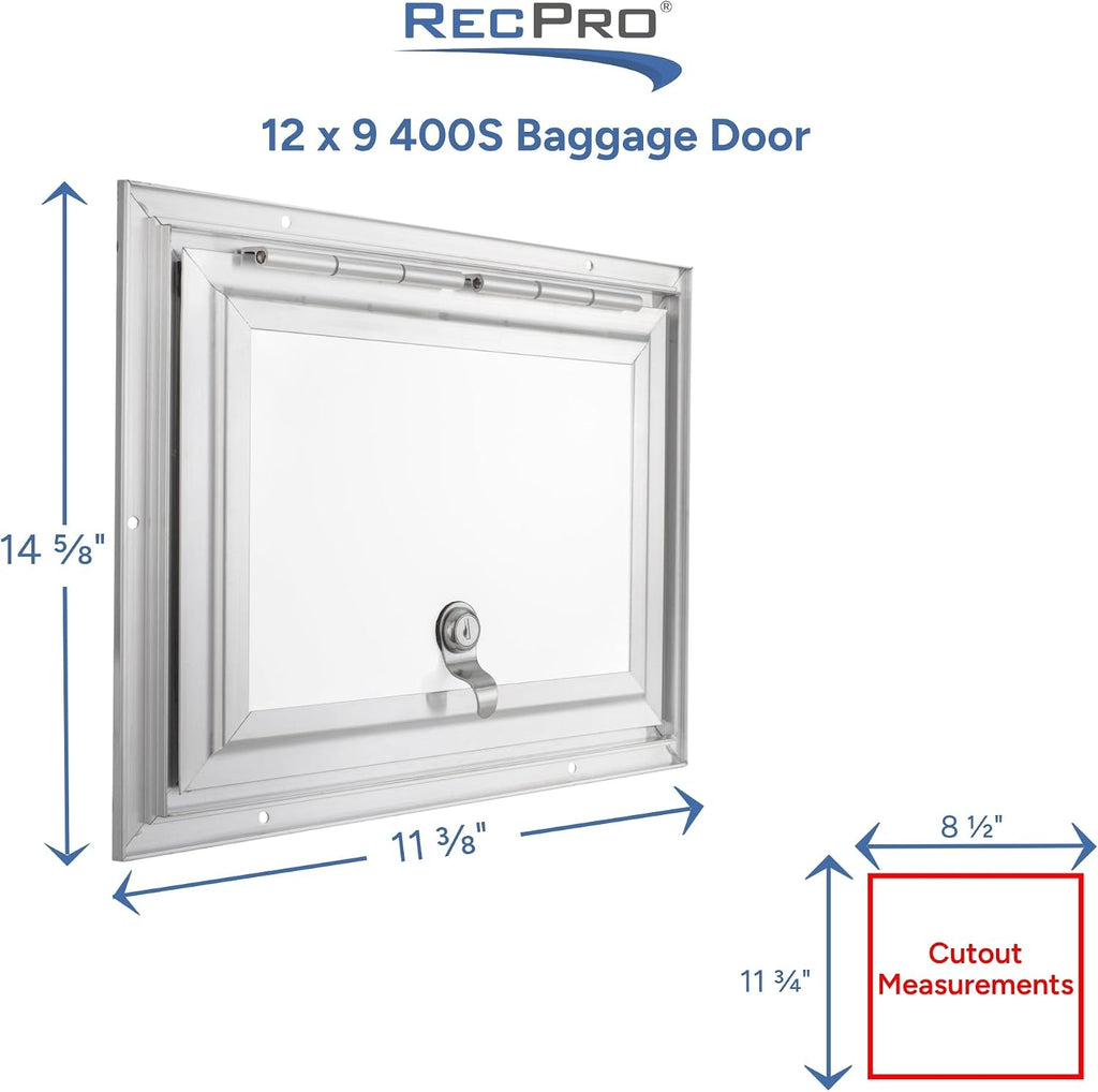 RecPro Square RV Baggage Door | Compartment Storage | RV Storage | Trailer Storage | Camper Storage (12' W x 9' H) | Made in America