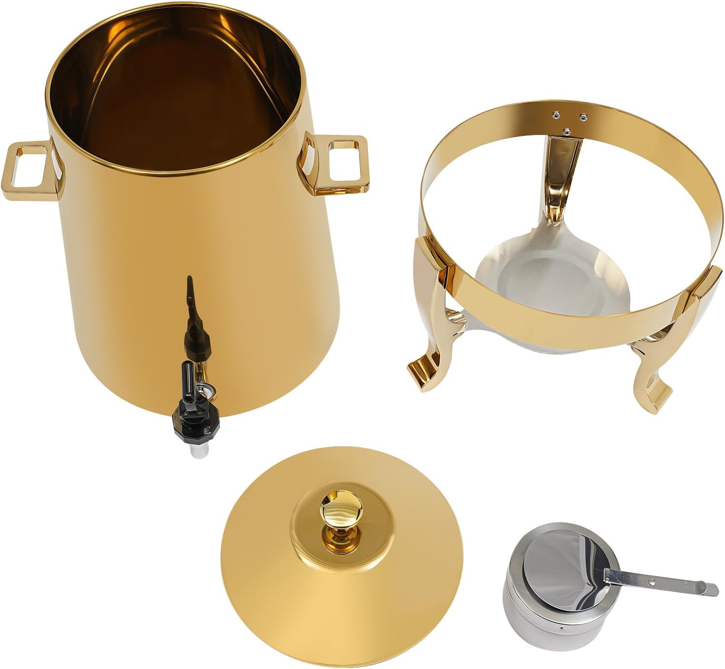 13L Coffee Urn and Hot Beverage Dispenser With Fuel Holder, 3.4 Gallon Stainless Steel Drink Dispenser for Hot Drinks, Hot Water Urn for Catering (Gold)
