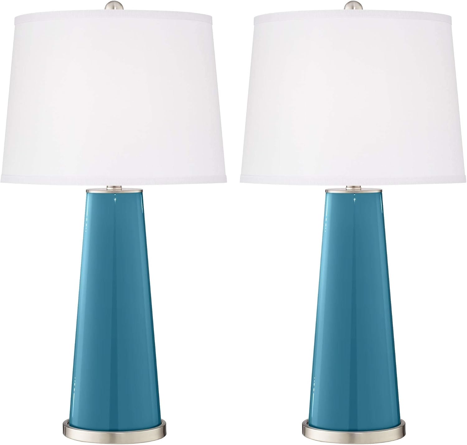 Color + Plus Leo 29 1/2' Great Falls Blue Glass Table Lamps Set of 2