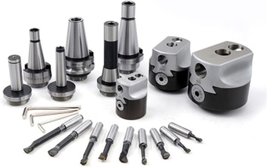 1set 2' 50mm Boring Head+1pcs Morse Handle+9pcs 12mm Boring bar for CNC Lathe Bored Boring Tool Set(MT3-(F1 50)-9pcs)