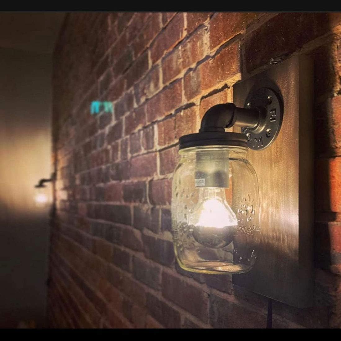 EUL Farmhouse Mason Jar Wall Sconces Hanging Wall Light, Plug-in Set of 2 2-Pack