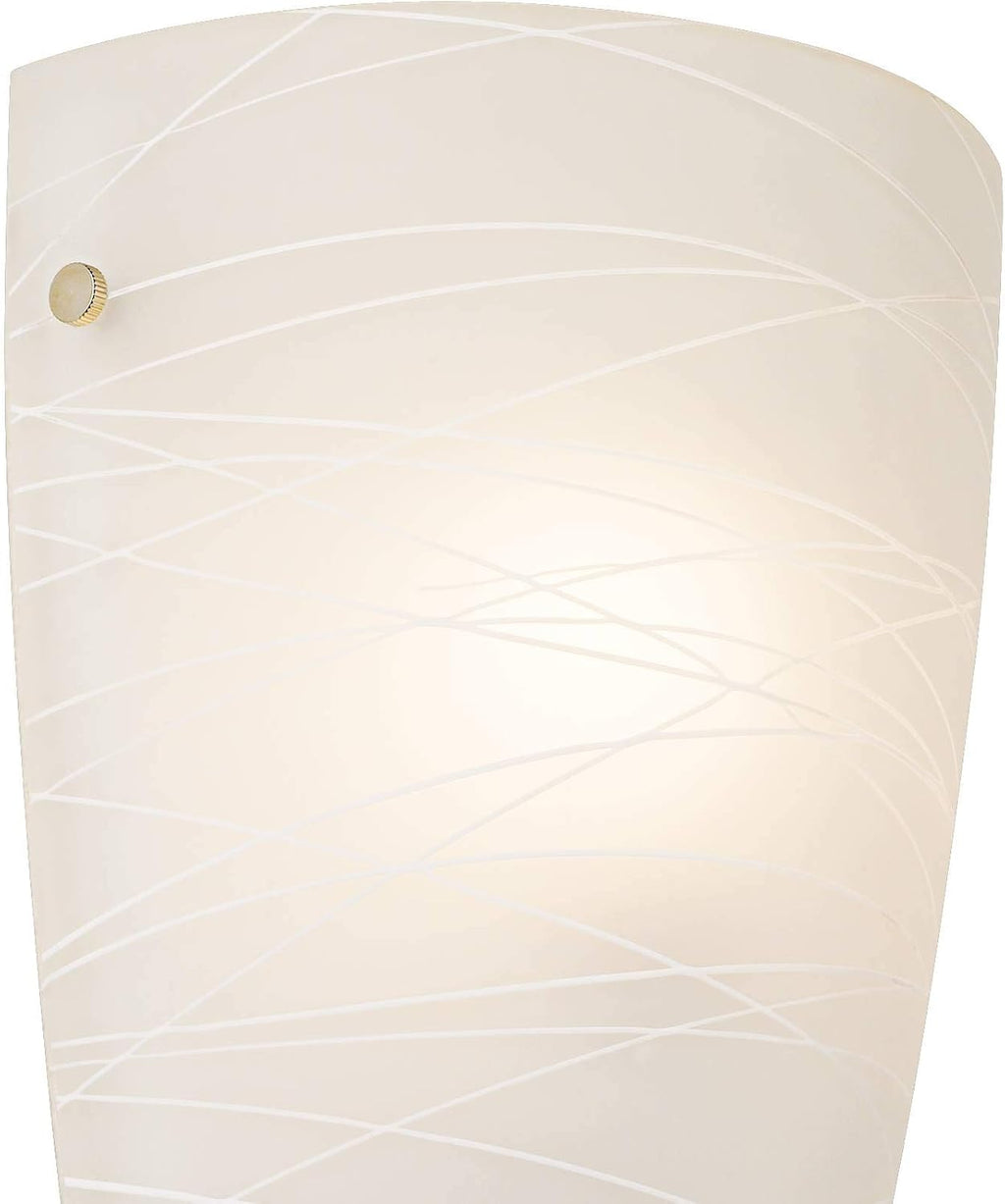 Possini Euro Design Isola Modern Wall Sconces Set of 2 White Striped Glass Pocket Hardwired 13 1/4' High Light Fixtures for Bedroom Bathroom Bedside Living Room Home Hallway Dining Kitchen Decor