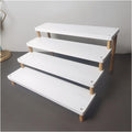 Eyeglass Displays Wood Lacquer Stepped Sunglasses Display Rack Sunglasses Eyewear Holder Display Sunglasses Organizer Stands Sunglasses Rack Display Risers(B,4-Tier)