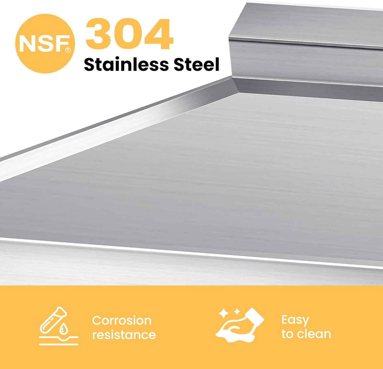 Stainless Steel Utility Sink, 39'' Free Standing Single Bowl Kitchen Sink with Left Right, Cold and Hot Water Pipe, Indoor and Outdoor for Laundry Room Farmhouse Kitchen(39 inch)