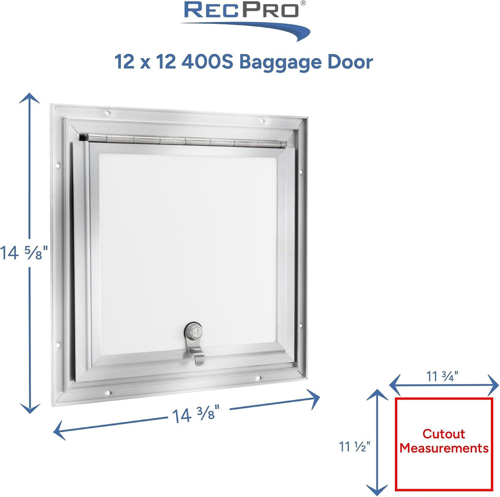 RecPro Square RV Baggage Door | Compartment Storage | RV Storage | Trailer Storage | Camper Storage (12' W x 12' H) | Made in America
