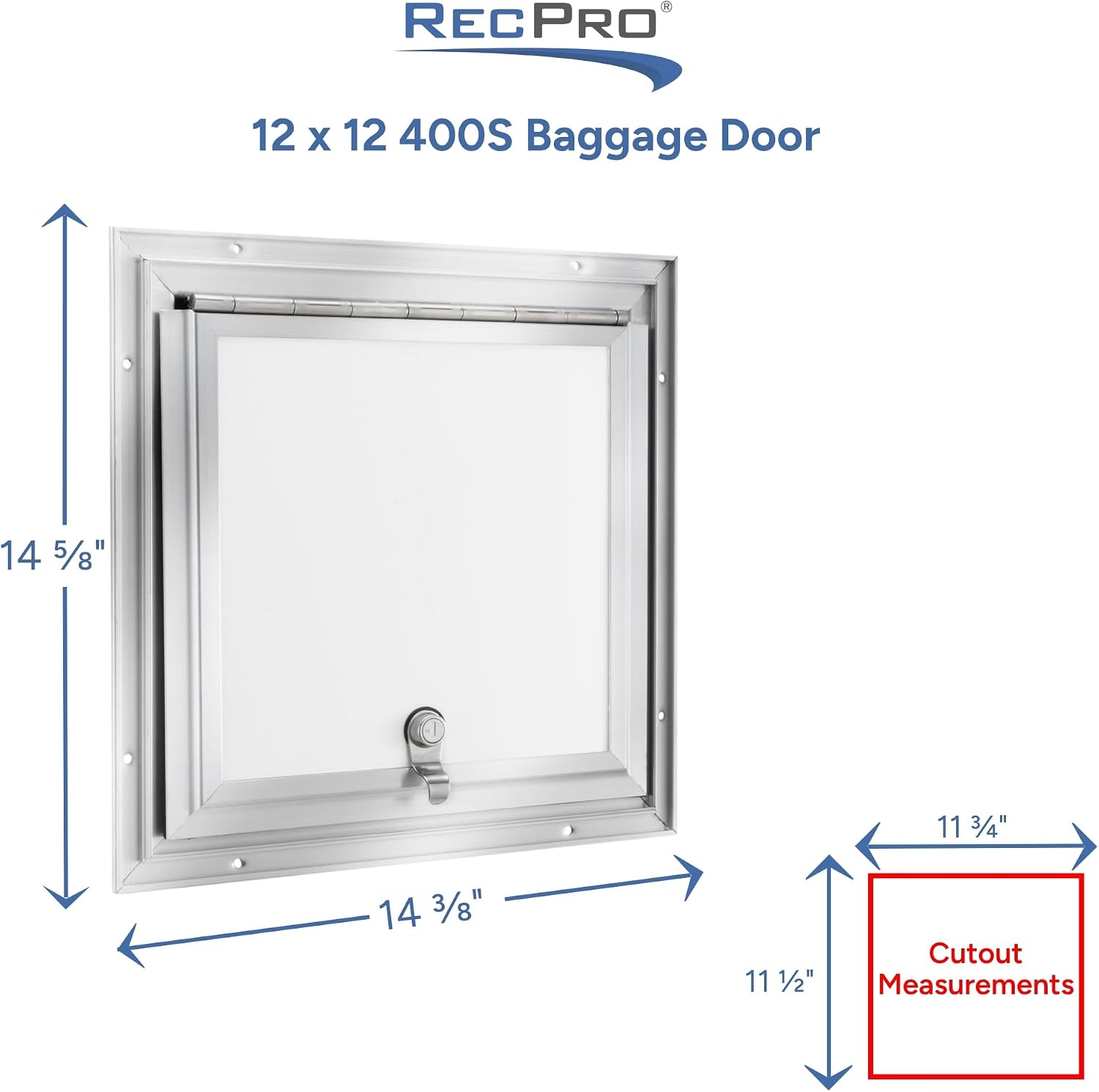 RecPro Square RV Baggage Door | Compartment Storage | RV Storage | Trailer Storage | Camper Storage (12' W x 12' H) | Made in America