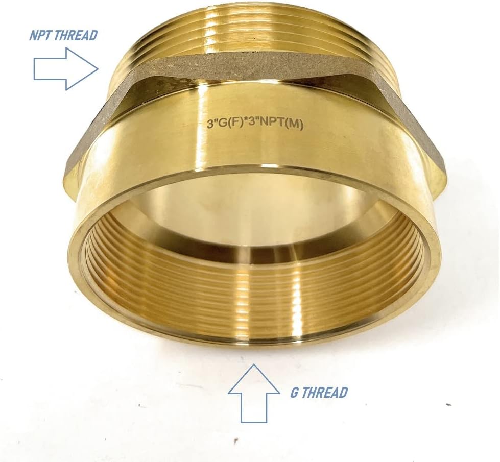 G Thread (British BSPP) Female to NPT Thread Male Pipe Fitting Adapter - Lead-Free Adapter (Two, 3 inch)