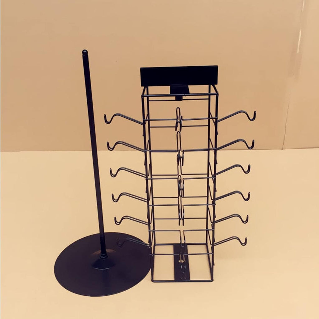 Retail Display Sunglasses Holders Organizer,Modern 6 Tiers Table Top Rotating Glasses Stand Storage Eyewear Metal Display Rack,Optical Shop Reading Glasses Display Rack F