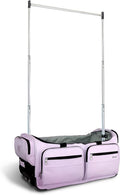 Mavii Dance Bag with Garment Rack, 28 Inch Rolling Duffel, Ideal for Competitions & Travel, Water-resistant/Wipe-clean Fabric, Lightweight Aluminum Rack, Wheeled Upright Luggage, Lavender