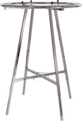 Econoco 36-Inch Folding Round Garment Rack, Adjustable 48–66″ Height Retail Display, Chrome Finish