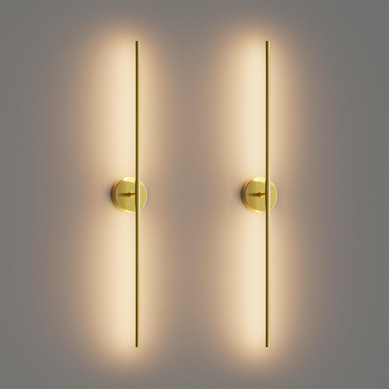 40Inch Hardwired Gold Wall Sconces Set of Two,360° Rotate Modern Linear Wall Light 30W Gold Vanity Light 3000K for Bathroom, Living Room(2 Pack)