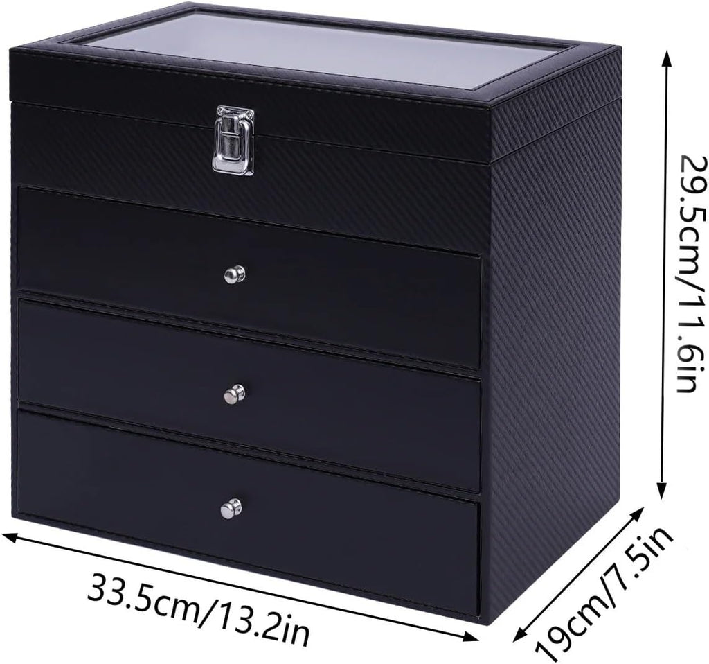 Sunglasses Organizer Glasses Eyeglasses Sun Glasses Eyewear Sunglasses Box Case Tray Display Showcase Organizer Jewelry Tray with Cover for Storing Glasses