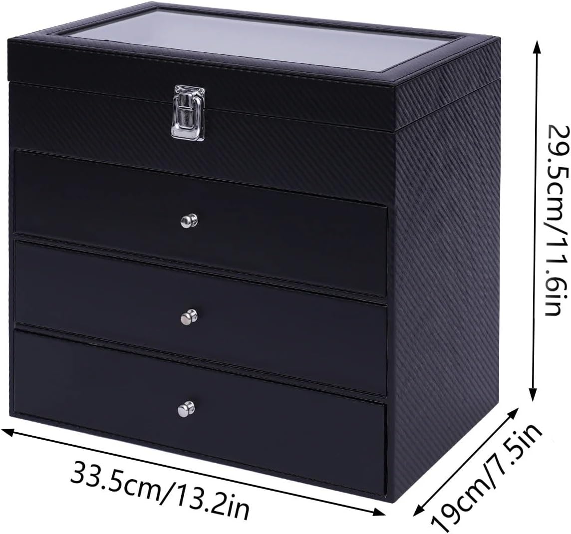 Sunglasses Organizer Glasses Eyeglasses Sun Glasses Eyewear Sunglasses Box Case Tray Display Showcase Organizer Jewelry Tray with Cover for Storing Glasses