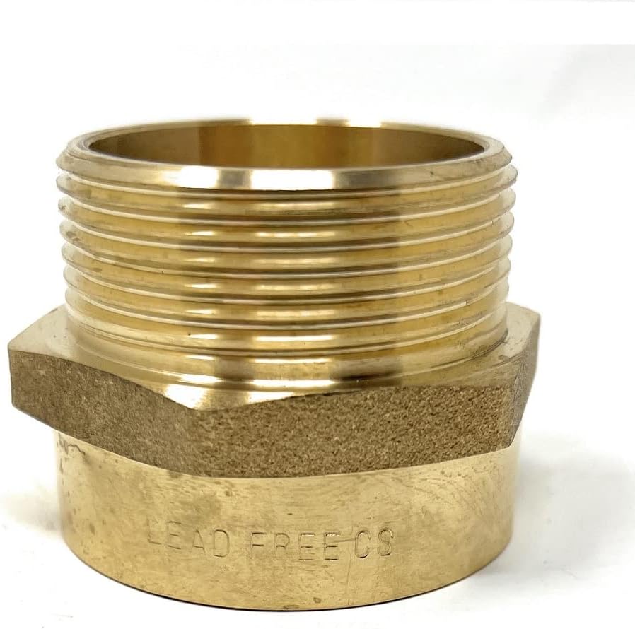 Cascada Lead-Free Brass Adapter, G Thread British BSPP Male to NPT Female (1 1/2' x 1 1/2' (4 Pieces))