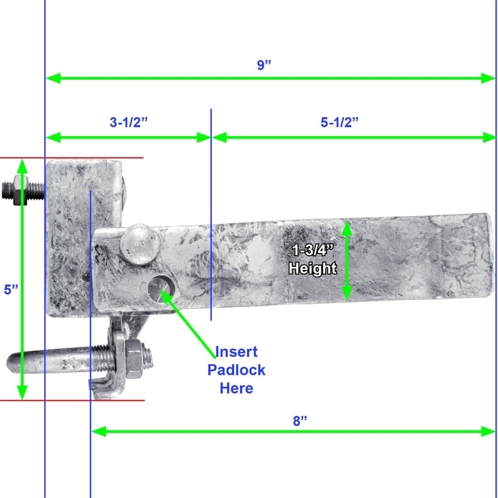 Commercial Single GATE Strong Arm Latch for 4' Fence Post - and 1-5/8' Thru 2' Chain Link or Round Pipe Gate Frames - CASE Qty 2