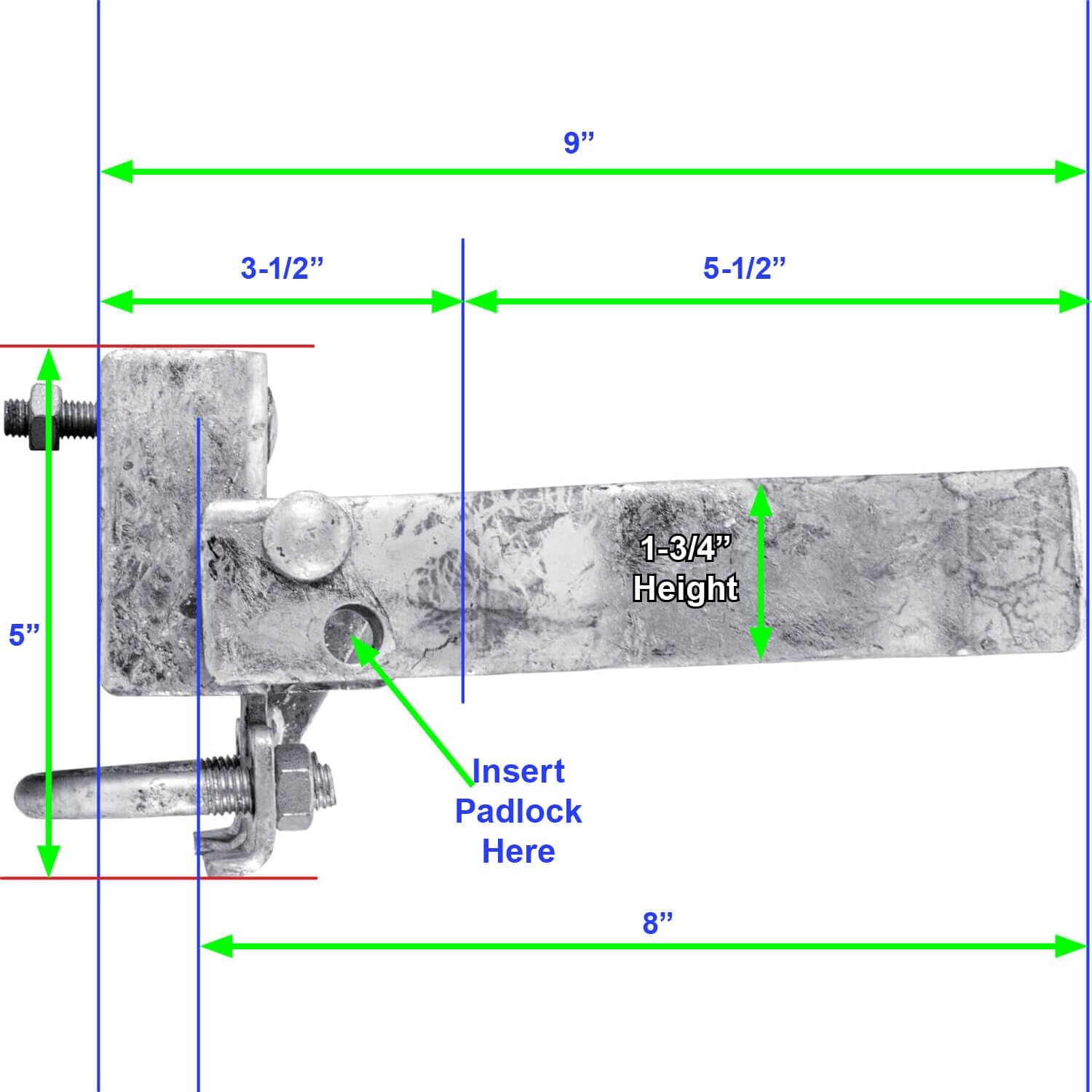 Commercial Single GATE Strong Arm Latch for 4' Fence Post - and 1-5/8' Thru 2' Chain Link or Round Pipe Gate Frames - CASE Qty 2