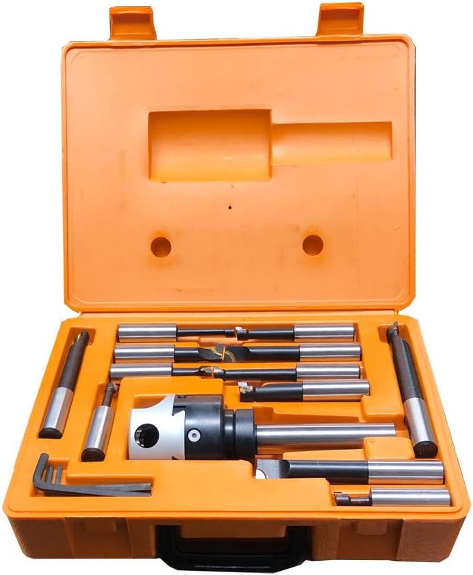 3' Boring Head Set W/ 1' Shank Carbide Tipped 12 Pc 3/4' Boring Bar Set