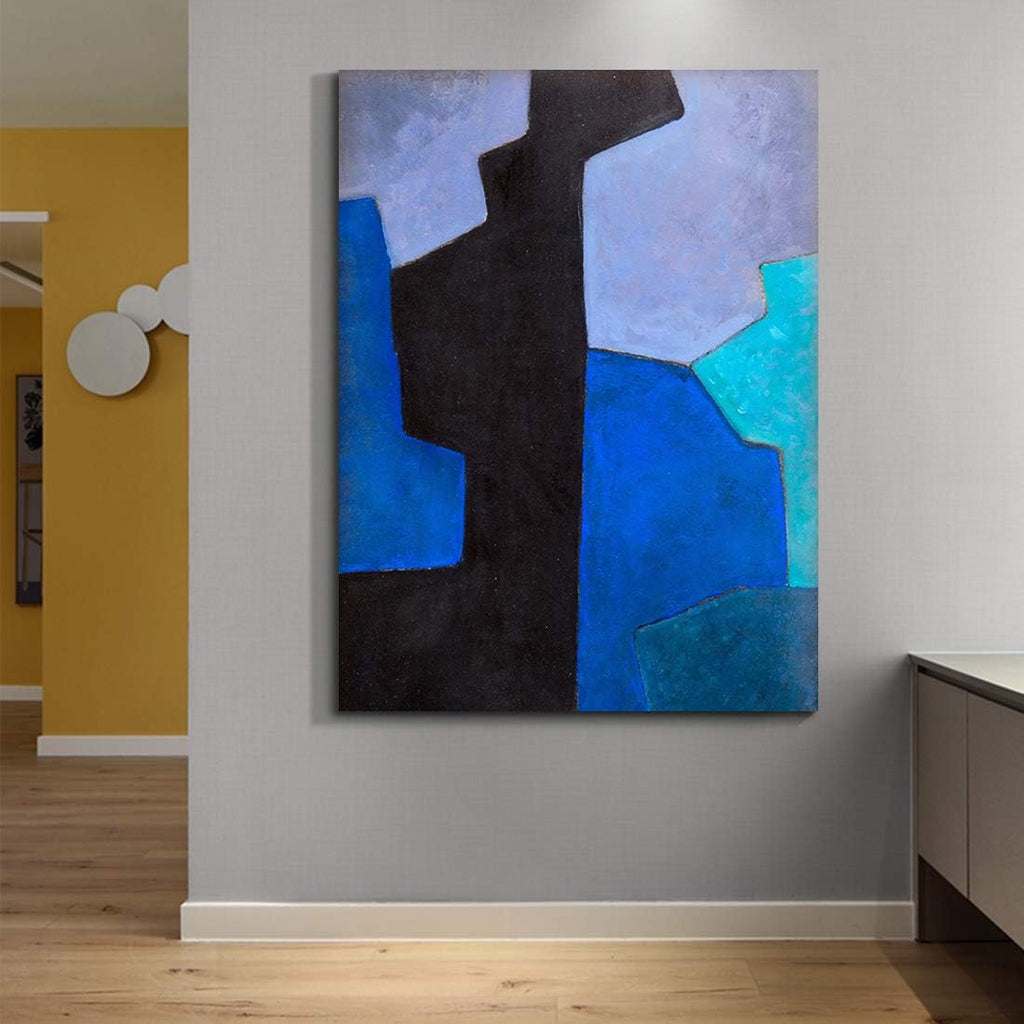 Denzoer Canvas Wall Art Geometry Abstract Painting Prints Wall Decor Contemporary Painting with Gallery Wrap Modern Artwork Pictures Framed for Living Room | Ready to Hang - 36x46 inches