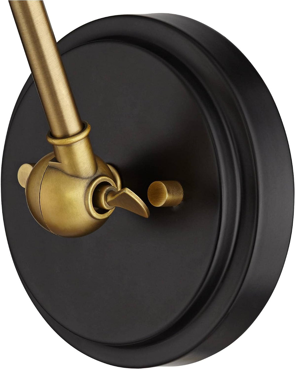 Barnes and Ivy Sania Modern Adjustable Swing Arm Wall Lamps Set of 2 Black Brass Hardwire Light Fixture Up and Down Metal Shade for Bedroom Bedside House Reading Living Room Home Dining