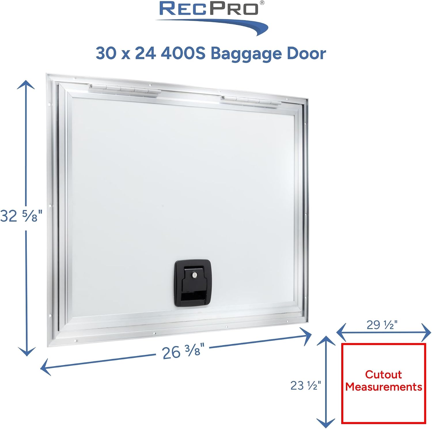 RecPro Square RV Baggage Door | Compartment Storage | RV Storage | Trailer Storage | Camper Storage (30' W x 24' H) | Made in America