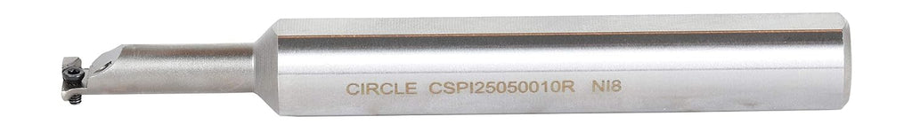 WIDIA Circle CSPI25050010R CSPI Small Hole Boring Bar for Profiling, 0° Angle, Steel, Profiling Bar Shank, 0.5' Shank Diameter, Right, 4' Length