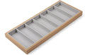 Eyeglass Displays Multi-Slot Wooden 7/12/18 Compartment Eyewear Storage Organizer Box/Open Top Suede Inside Sunglasses Display Case Display Risers(S)