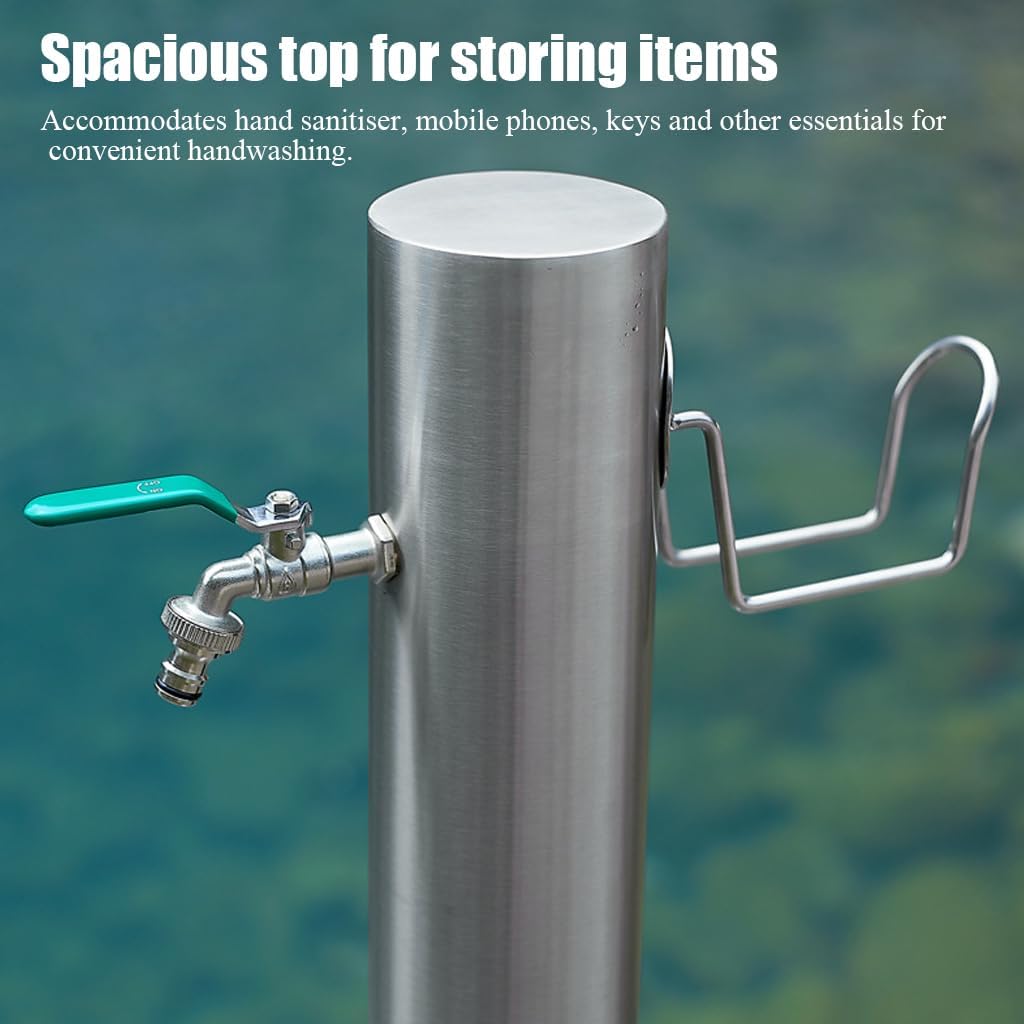 304 Stainless Steel Water Hydrant, Insulated Anti-Freeze Cotton Inner Pipe, Outdoor Water Faucet, Dual Spout Tap, Yard Hydrant with Pressure-Boosting Spray Gun