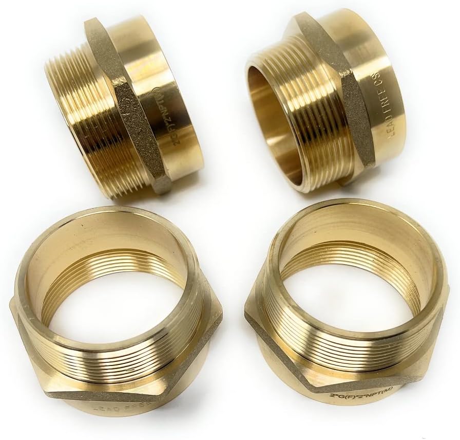 G Thread (British BSPP) Female to NPT Thread Male Pipe Fitting Adapter - Lead-Free Adapter (Four, 2 inch)