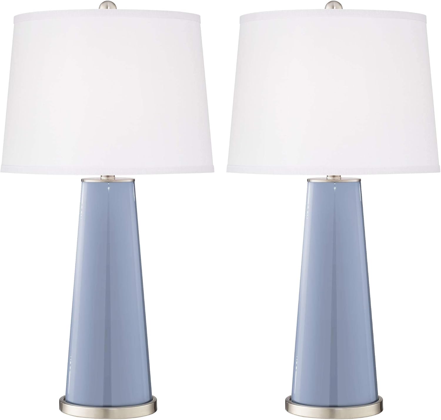 Color + Plus Leo 29 1/2' Blue Sky Modern Glass Table Lamps Set of 2