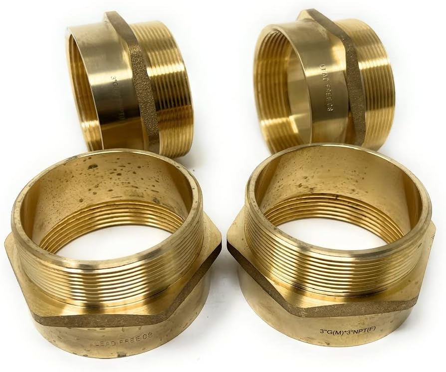 Cascada Lead-Free Brass Adapter, G Thread British BSPP Male to NPT Female (3' x 3' (4 Pieces))