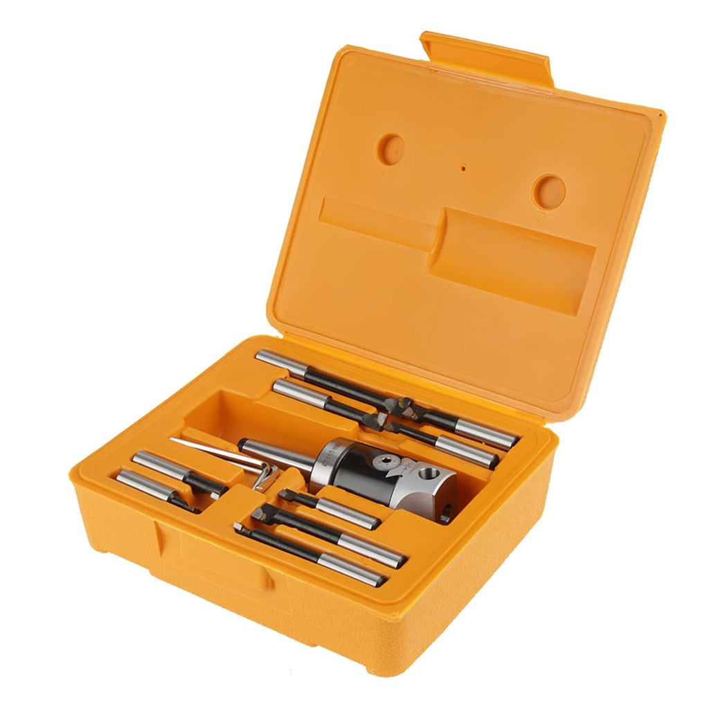 2 Boring Head Set 12 Pcs Carbide Boring Bars MT2 M10 F1 12 50mm Boring Head with 9pcs 12mm Boring Bars Milling Machine Accessories